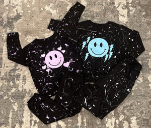 Custom splatter paint sweat set