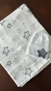 NEW open stars swaddle set