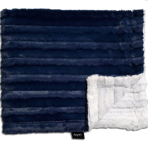 Navy chinchilla minky blanket