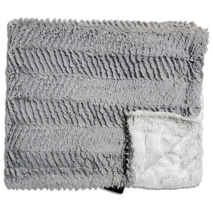 Gray zig zag minky blanket