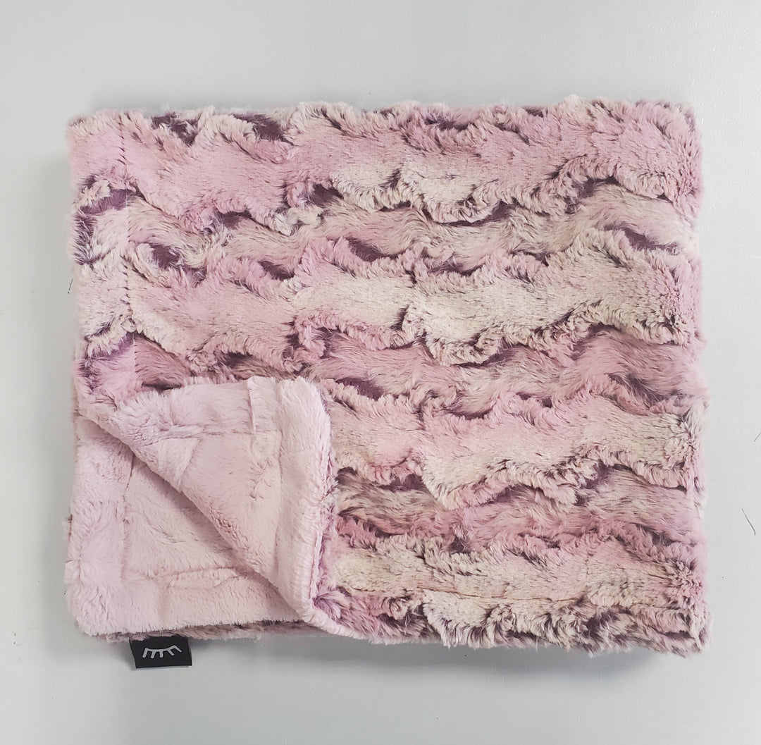 Mixed ombre dark pink mauve minky blanket