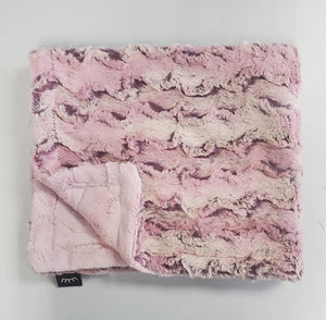 Mixed ombre dark pink mauve minky blanket