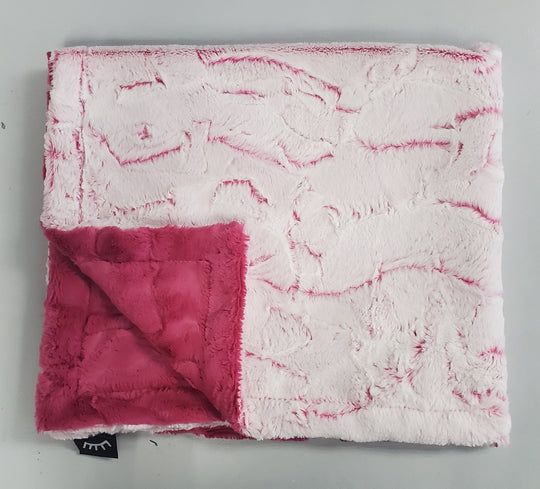 Hot pink crackled minky blanket