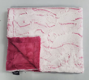 Hot pink crackled minky blanket