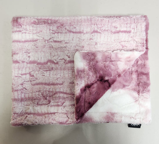 Pink ombre tie dye minky blanket