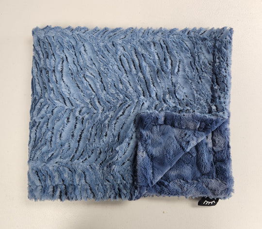 NEW cobalt blue royal zig zag minky