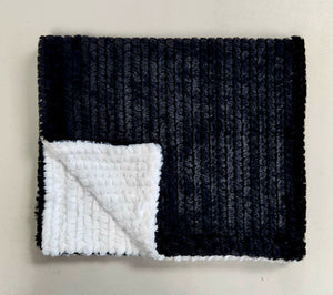 Black and white knit minky