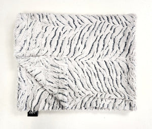 Double sided zebra black minky blanket