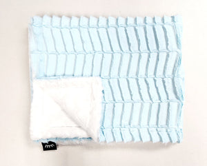 Baby blue zig zag minky blanket