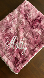 Smoke pink rasberry minky blanket