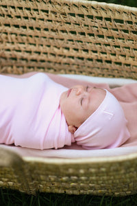 NEW super soft ribbed swaddle and hat set