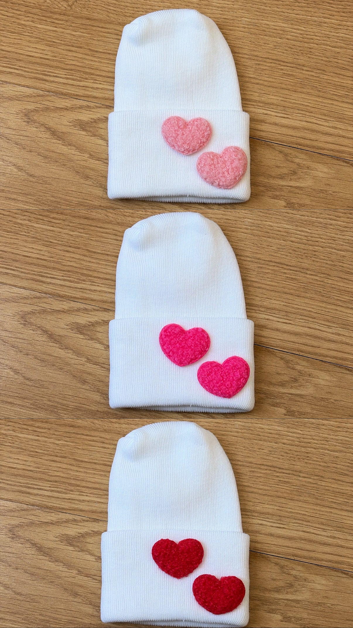 NEW double heart hospital hats