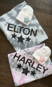 Personalized Tie Dye Swaddle Set