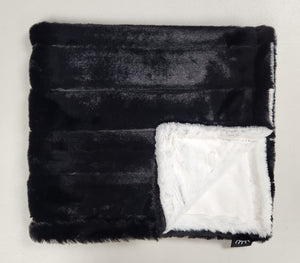 Luxe black white minky blanket