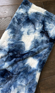 Blue tie dye minky blanket