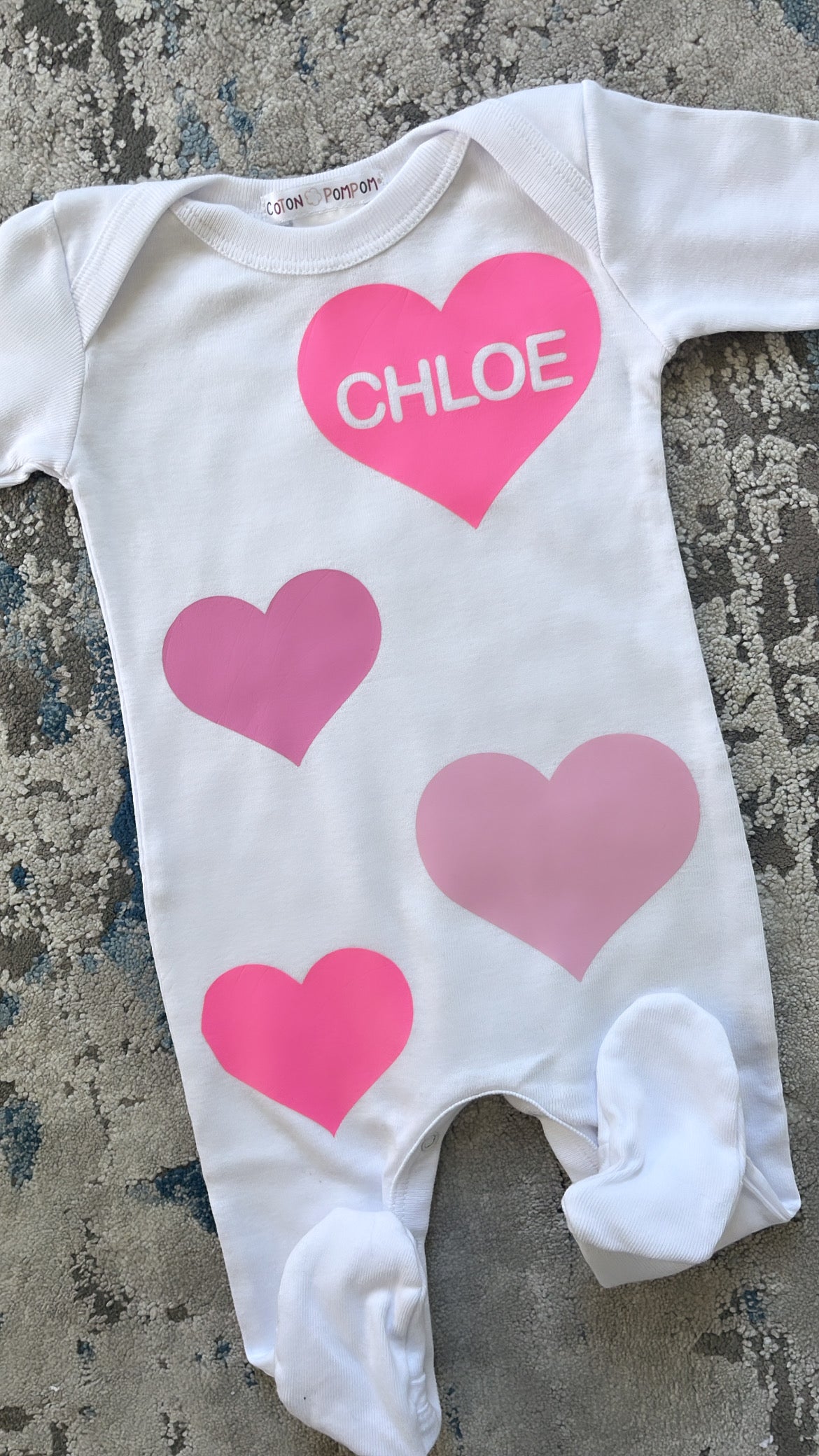 Colorful hearts footie