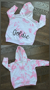 Personalized tie dye zip up