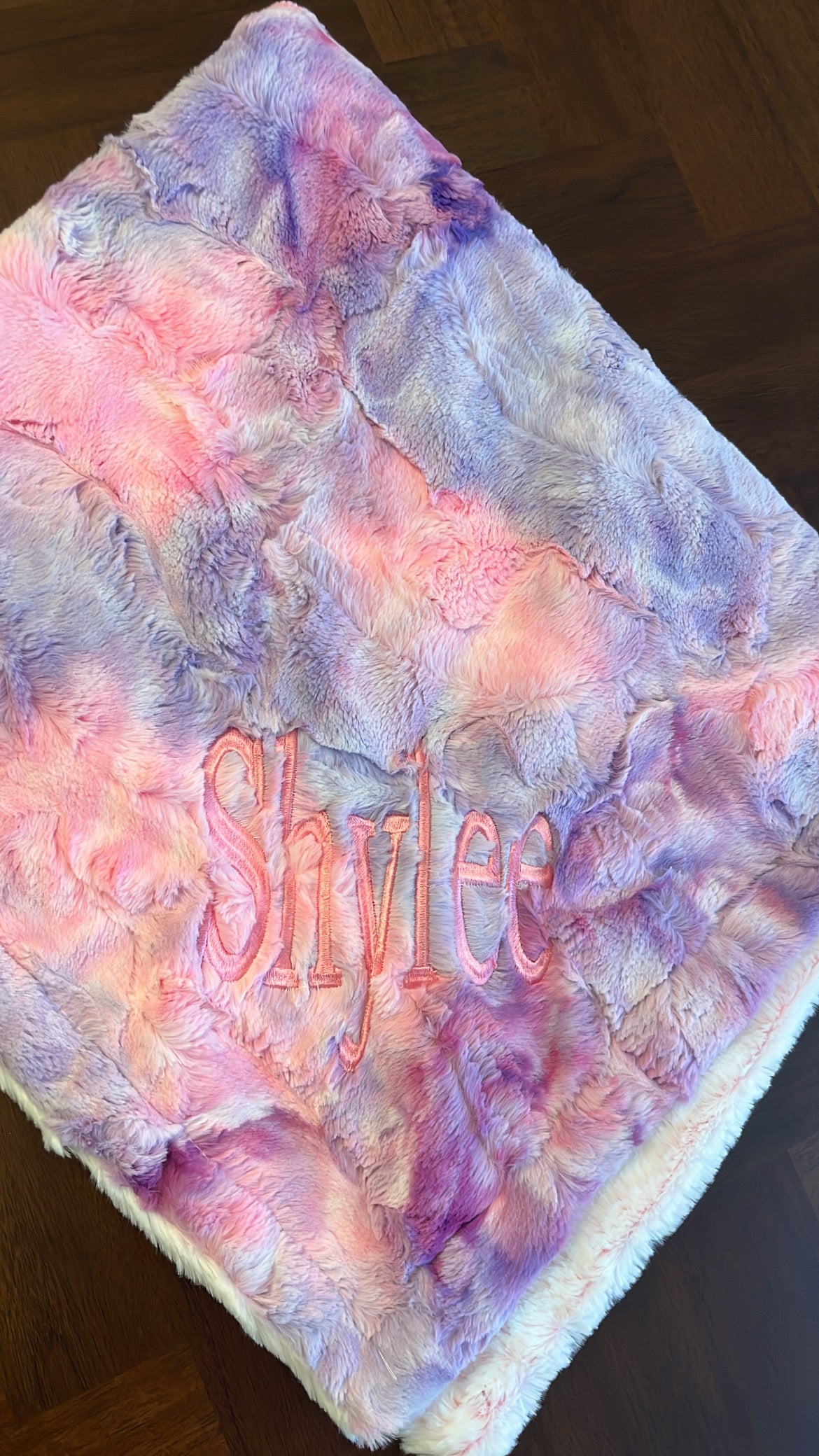 Cotton candy minky blanket