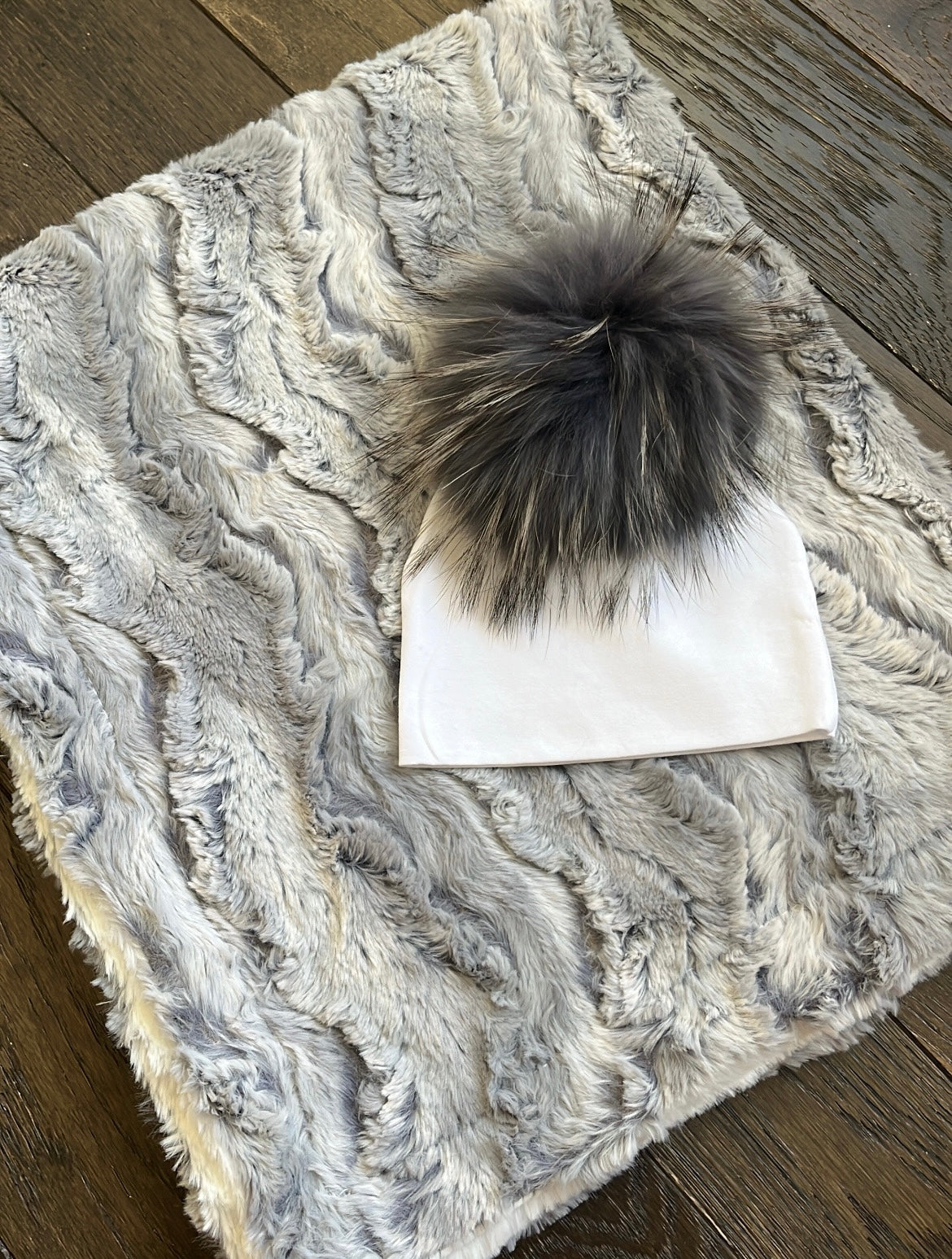 gray silver minky blanket