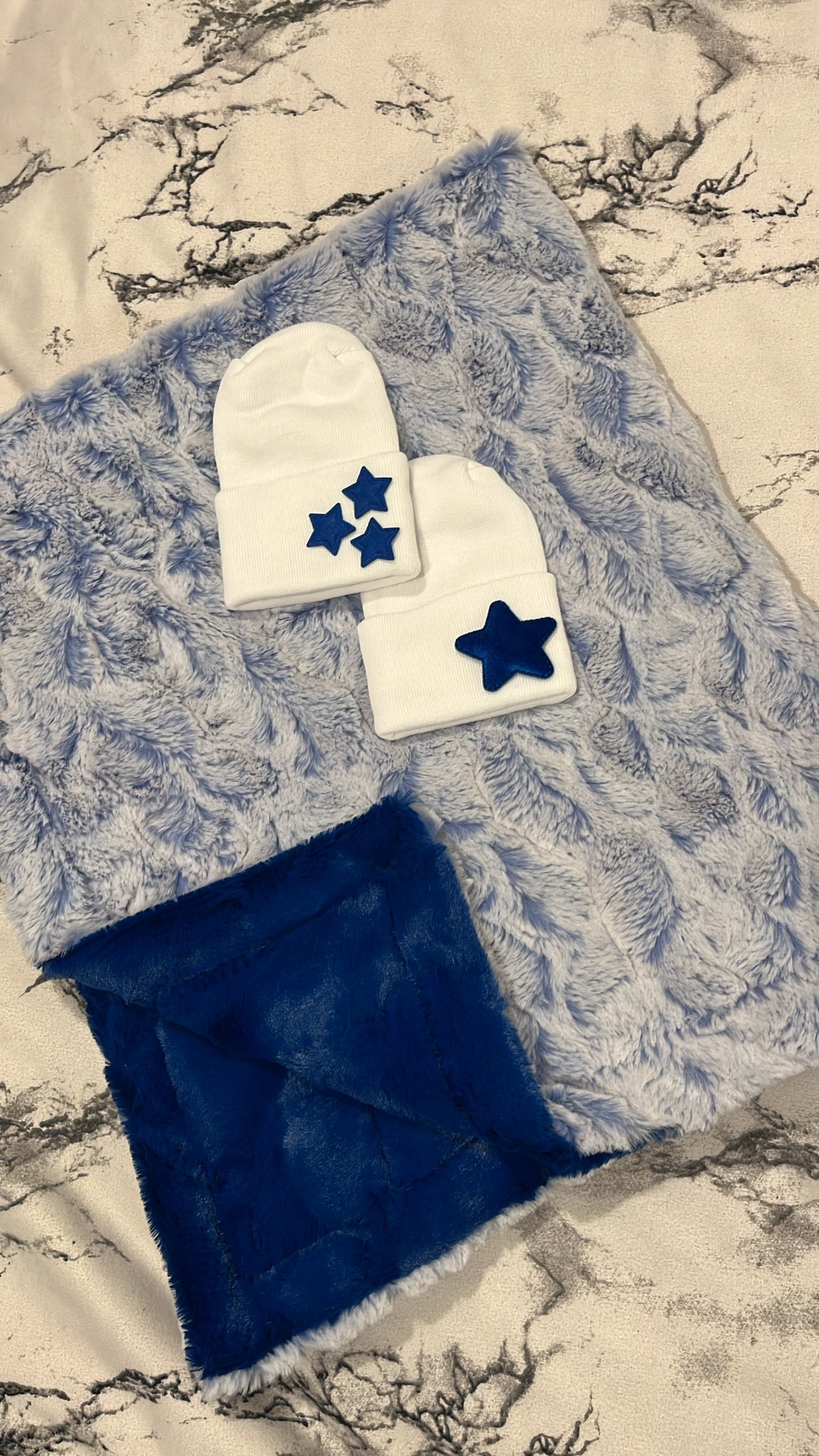 Gorgeous blues boy minky set