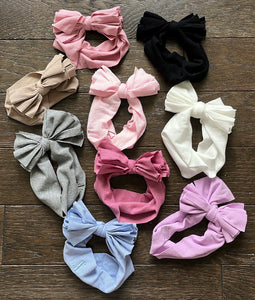 Butter soft ribbed baby bow headbands