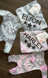 Personalized Tie Dye Swaddle Set