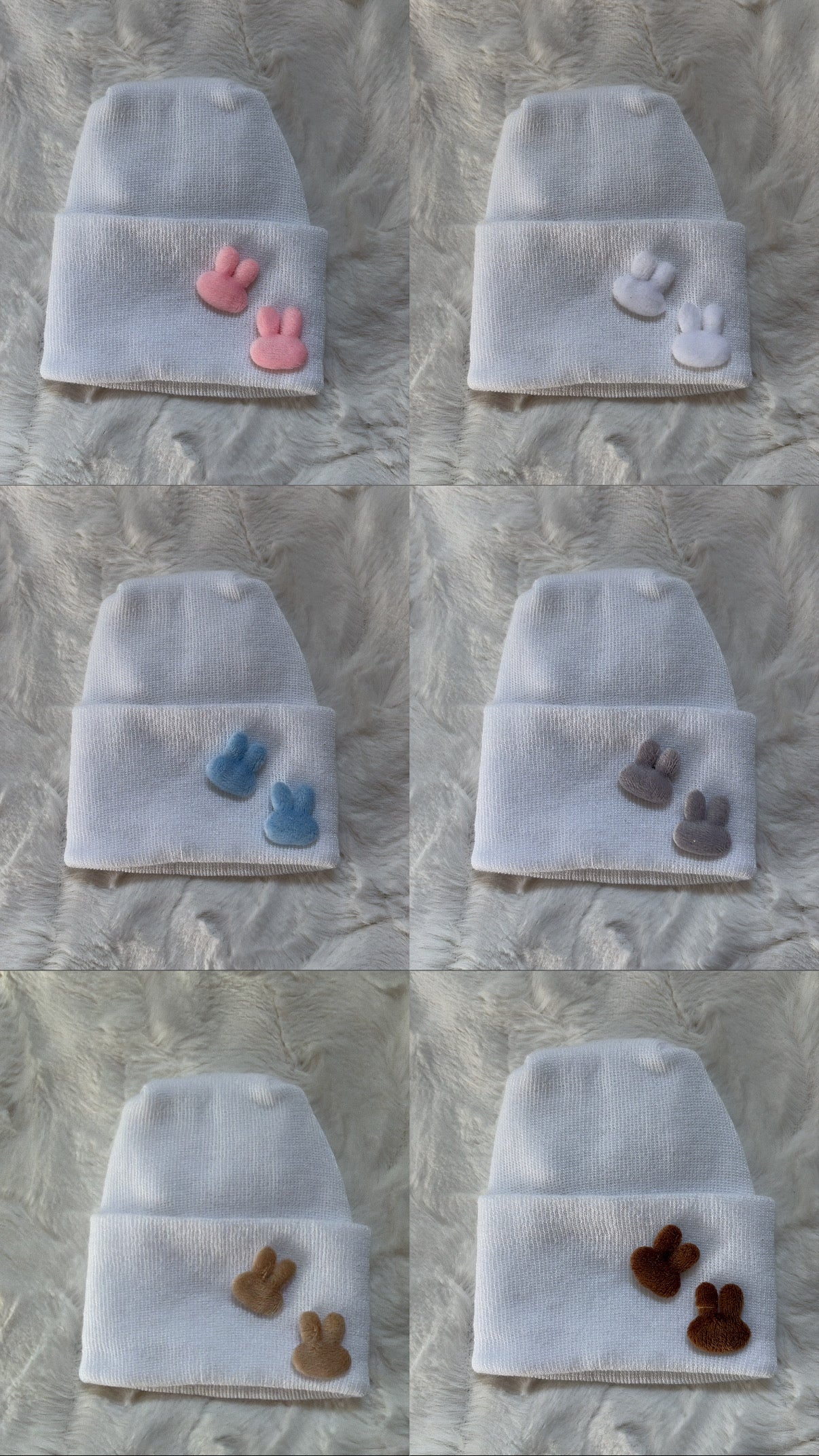 NEW double bunny hospital hats