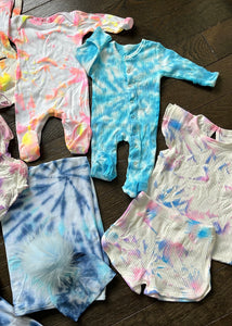 Button down tie dye onesie