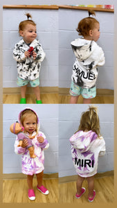 Personalized tie dye zip up