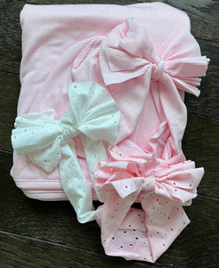 Butter soft ribbed baby bow headbands