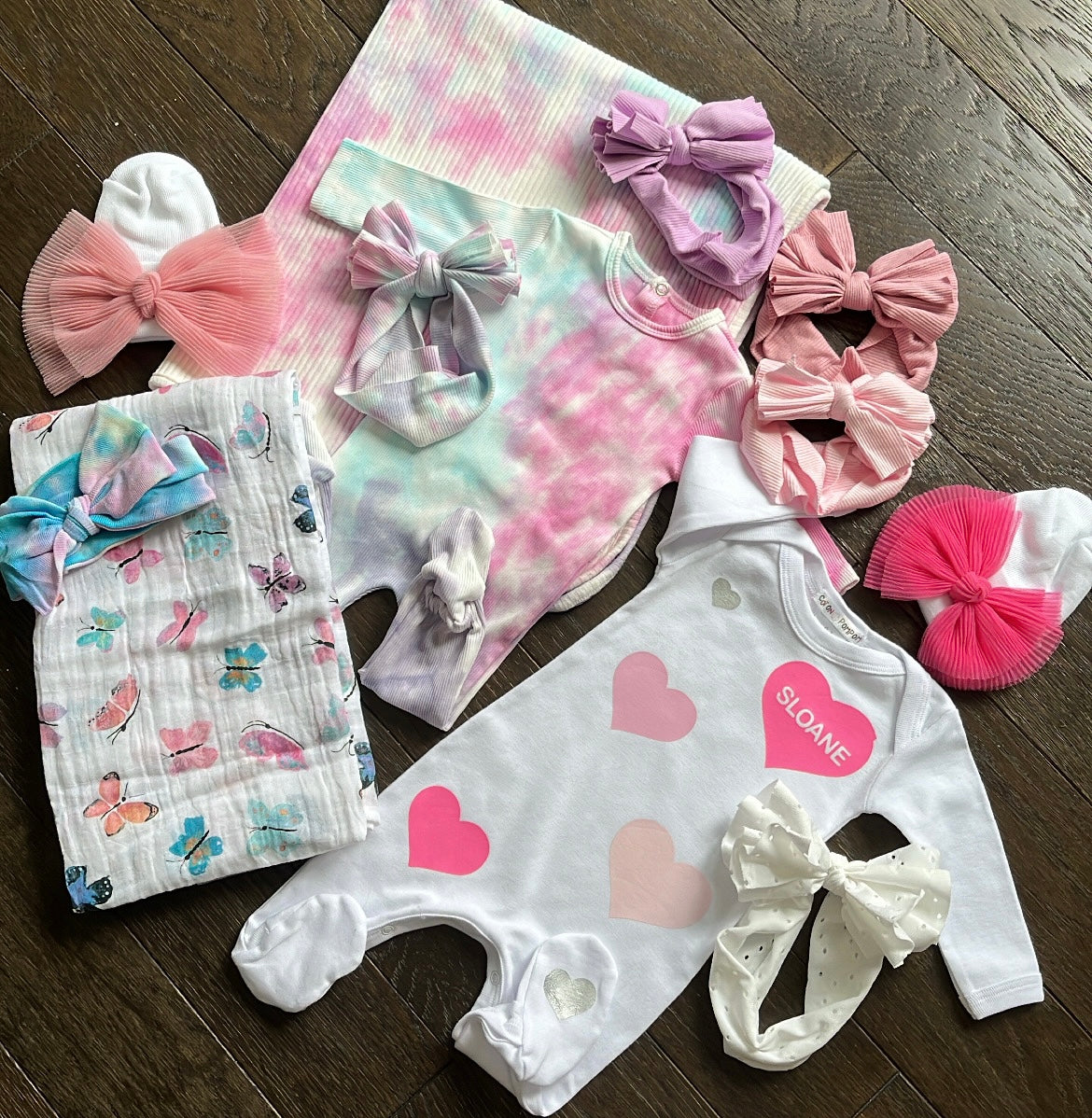 Colorful hearts footie