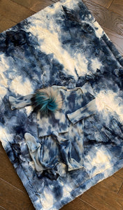 Blue tie dye minky blanket