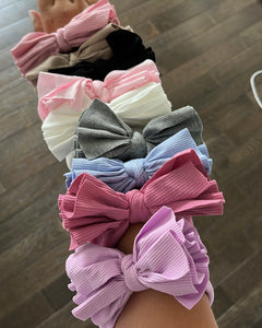 Butter soft ribbed baby bow headbands