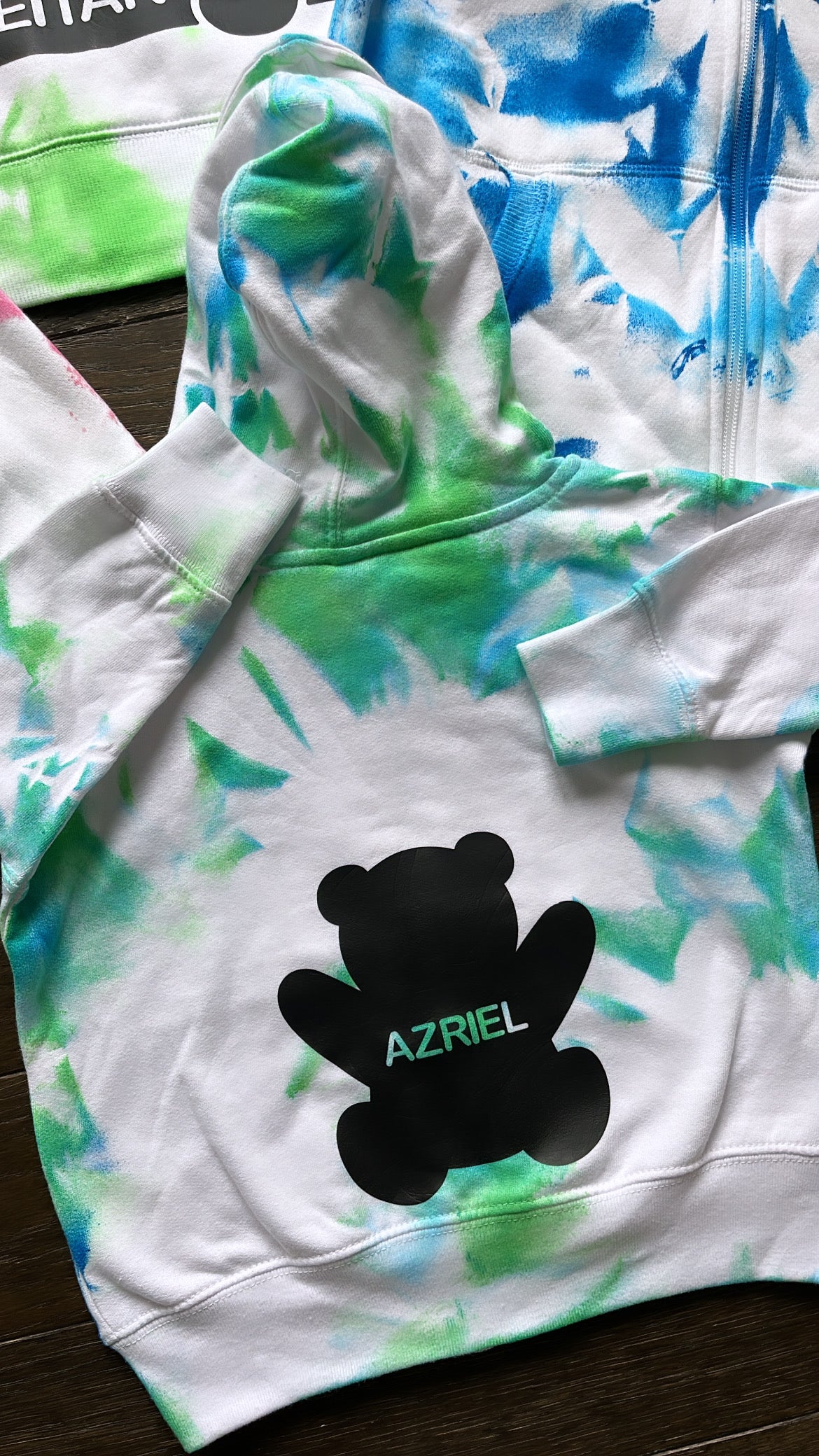 Personalized tie dye zip up