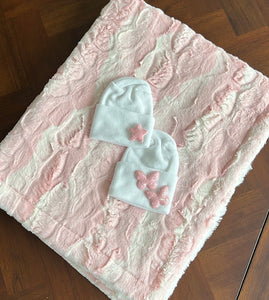 NEW pinky tie dye minky blanket