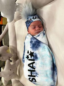 Personalized Tie Dye Swaddle Set