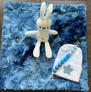 NEW blue tie dye bunny lovie