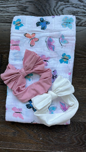 Colorful butterfly swaddle