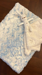 Owl sky baby blue minky blanket