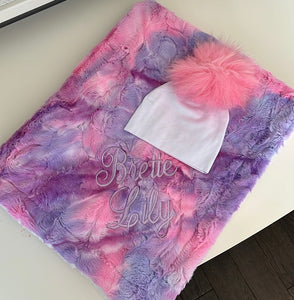 Cotton candy minky blanket