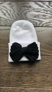 NEW oversized knit bow hospital hats