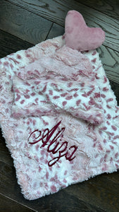 owl mauve pink blanket