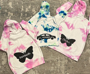 Personalized tie dye zip up