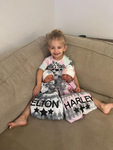 Personalized Tie Dye Swaddle Set