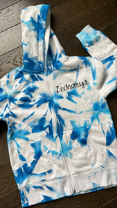 Personalized tie dye zip up