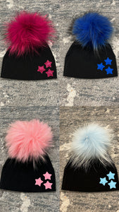 NEW cluster star Pom Pom hats (black)