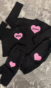 Personalized heart sweat set