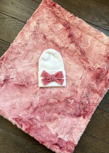 NEW rose pink tie dye minky blanket