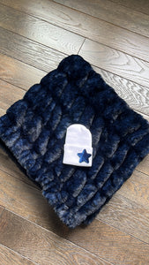 Luxurious navy blue minky set