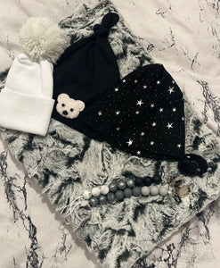 Owl black minky blanket